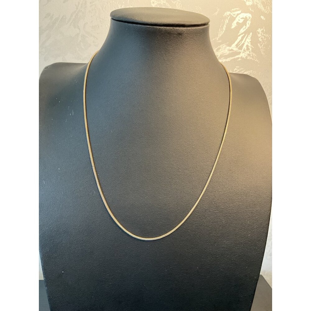 Silver Snake Chain Necklace Spring Ring Clasp Classic Design